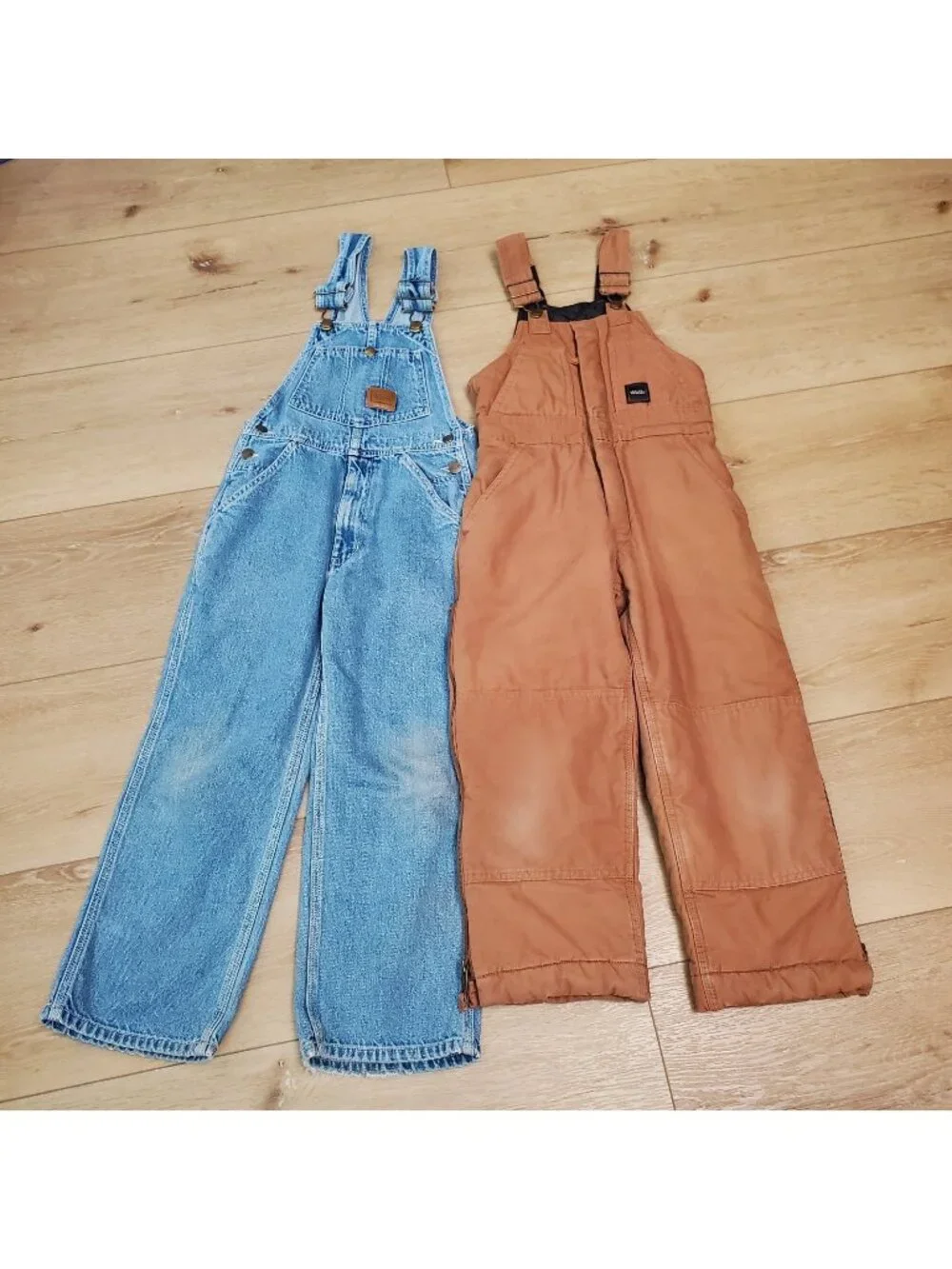 WALLS Tough Wear Kids Grow System Insulated Bib Overalls Youth M & L? Jean Denim
